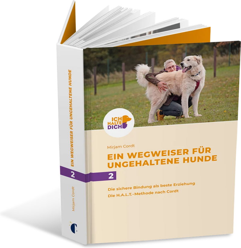Das Buch Ein Wegweiser für ungehaltene Hunde, Band 2, aufgeschlagen